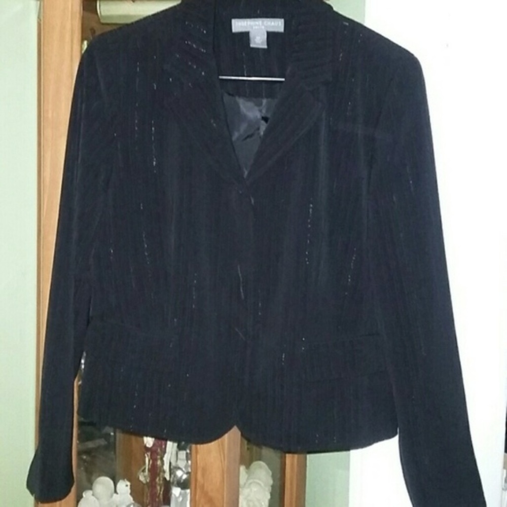 Josephine Chaus Black Blazer With Pin Stripes